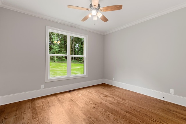 333 Burris Rd, Mount Juliet, TN 37122 - unfurnished room with ornamental molding, baseboards, light wood finished floors, and a ceiling fan