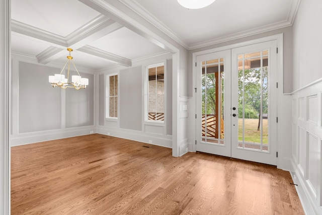 333 Burris Rd, Mount Juliet, TN 37122 - foyer with a decorative wall, french doors, a chandelier, plenty of natural light, and beam ceiling