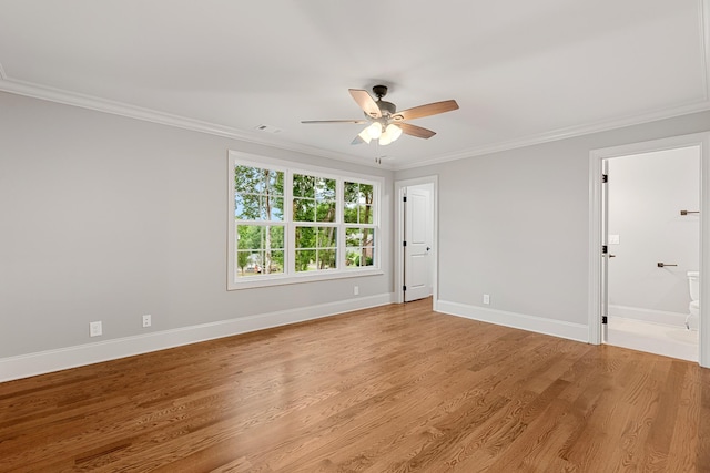 333 Burris Rd, Mount Juliet, TN 37122 - spare room with ornamental molding, a ceiling fan, baseboards, and light wood-style flooring