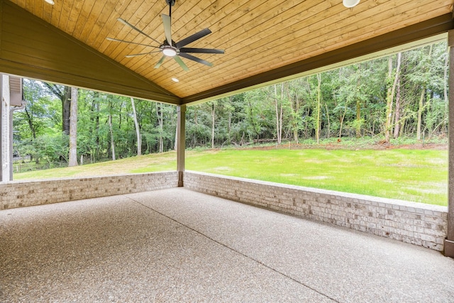 333 Burris Rd, Mount Juliet, TN 37122 - view of patio / terrace featuring a ceiling fan and a wooded view