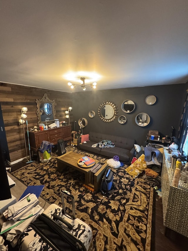 2408 Woodale Ln, Nashville, TN 37207 - living area with wood finished floors and wooden walls