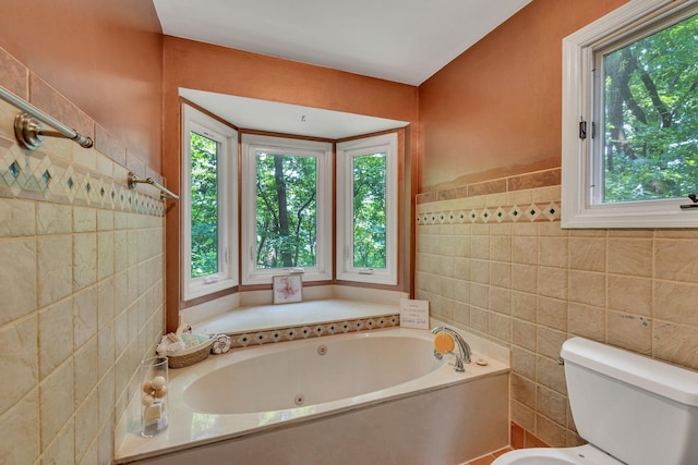 1321 Robert E Lee Ln, Brentwood, TN 37027 - bathroom featuring tile walls and a jetted tub