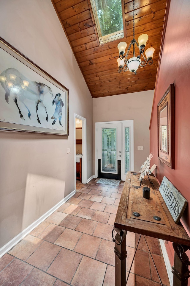 1321 Robert E Lee Ln, Brentwood, TN 37027 - entrance foyer featuring wooden ceiling, high vaulted ceiling, and a chandelier