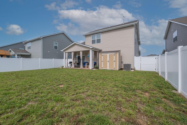 1605 Medinah Ln, Lebanon, TN 37087 - rear view of property with a patio area, a fenced backyard, and a storage unit