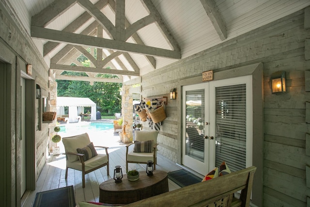 1105 Mount Pleasant Rd, Kingston Springs, TN 37082 - view of patio with an outdoor pool, french doors, and a gazebo