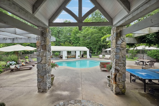 1105 Mount Pleasant Rd, Kingston Springs, TN 37082 - view of swimming pool with a gazebo and a patio