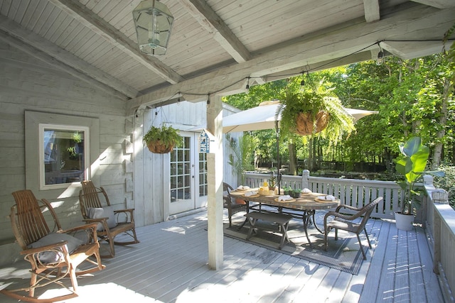 1105 Mount Pleasant Rd, Kingston Springs, TN 37082 - deck featuring outdoor dining space and french doors