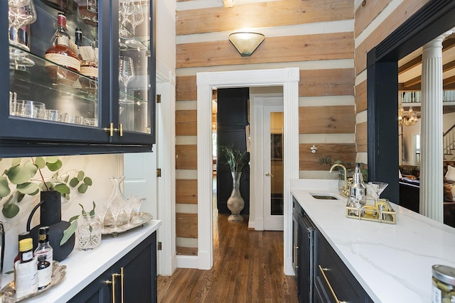 1105 Mount Pleasant Rd, Kingston Springs, TN 37082 - indoor bar featuring wood walls and dark wood-style floors