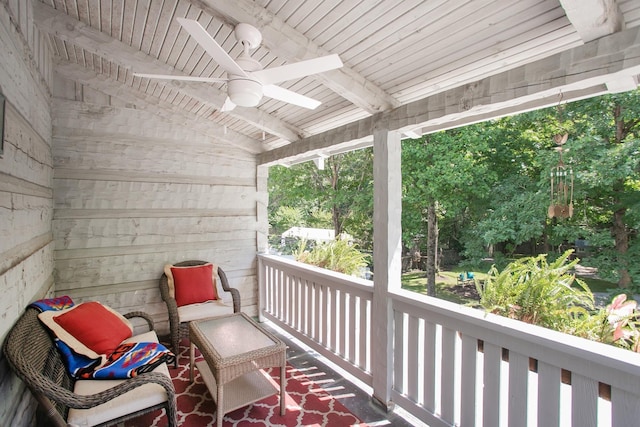1105 Mount Pleasant Rd, Kingston Springs, TN 37082 - wooden deck with a ceiling fan