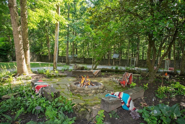 1105 Mount Pleasant Rd, Kingston Springs, TN 37082 - view of yard with a fire pit