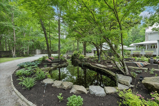 1105 Mount Pleasant Rd, Kingston Springs, TN 37082 - view of yard featuring a small pond
