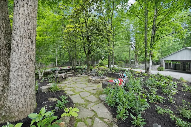 1105 Mount Pleasant Rd, Kingston Springs, TN 37082 - view of yard featuring a fire pit