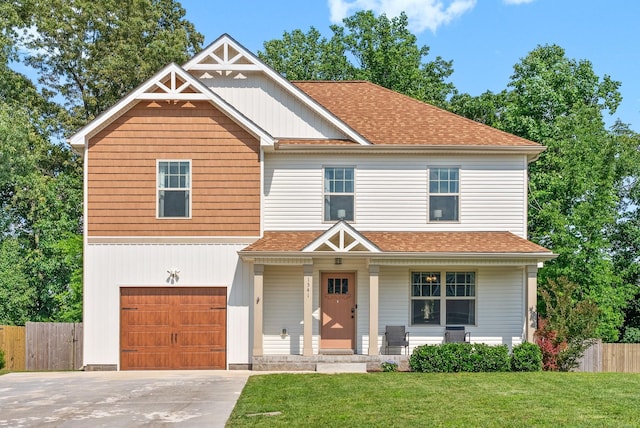 1341 Sussex Dr, Clarksville, TN 37042 - view of front of house with an attached garage, covered porch, concrete driveway, and a shingled roof