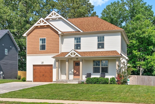 1341 Sussex Dr, Clarksville, TN 37042 - view of front of property with an attached garage, driveway, covered porch, and a shingled roof