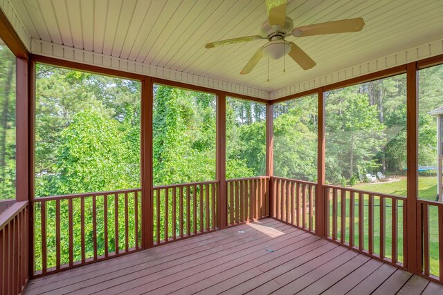 4370 Wellesley Dr, Ooltewah, TN 37363 - unfurnished sunroom with a ceiling fan