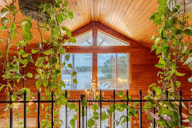 230 Silver Water Ln, Counce, TN 38326 - detailed view of wood walls, a nearby body of water, and wooden ceiling