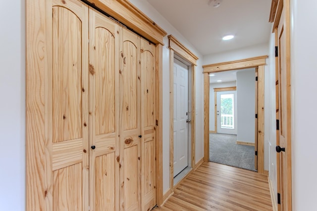 619 Bridgeview Cv, Bath Springs, TN 38311 - hall featuring light wood-type flooring, recessed lighting, and baseboards
