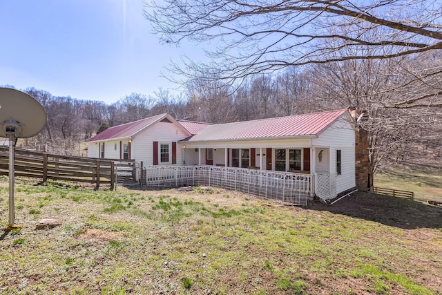 5312 Wiley Hollow Rd, Culleoka, TN 38451 - ranch-style house featuring covered porch and metal roof