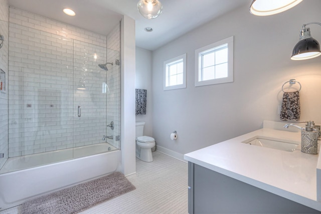 2117 Southern Preserve Ln, Franklin, TN 37064 - full bathroom featuring vanity, enclosed tub / shower combo, and recessed lighting