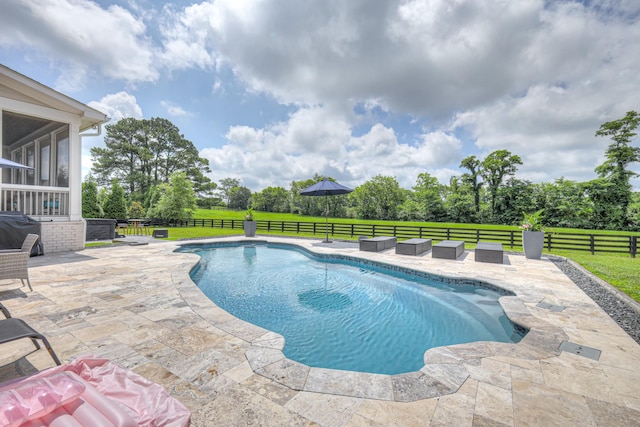 2117 Southern Preserve Ln, Franklin, TN 37064 - view of swimming pool with a patio, a sunroom, and a grill