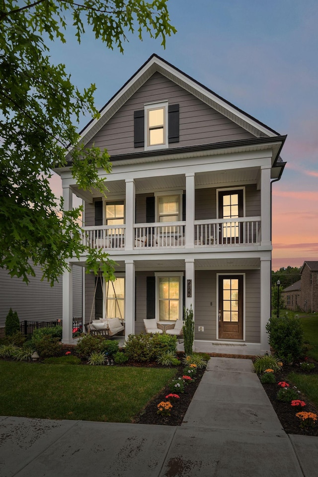 2122 Notchleaf Rd, Antioch, TN 37013 - neoclassical home with a porch and a balcony