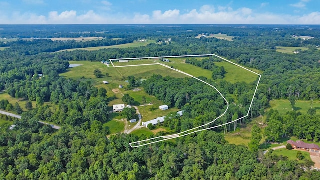 4250 Standing Rock Rd, Jamestown, TN 38556 - aerial overview of property's location with property parcel outlined and a forest