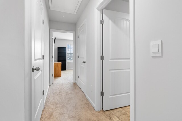 5073 Hunters Village Dr, Lebanon, TN 37087 - hallway featuring attic access and light colored carpet