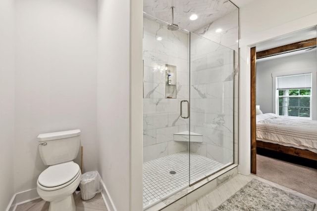 3650 Riggins Rd, Cumberland Furnace, TN 37051 - full bath featuring ensuite bath, a marble finish shower, toilet, and baseboards