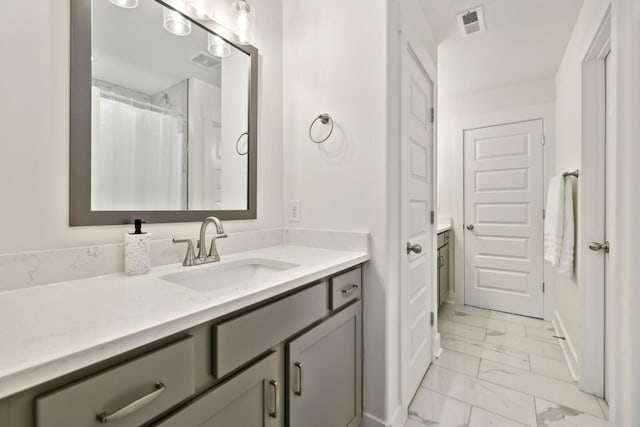 3650 Riggins Rd, Cumberland Furnace, TN 37051 - full bath with vanity and marble finish floors