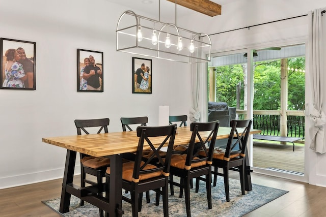 3650 Riggins Rd, Cumberland Furnace, TN 37051 - dining space featuring wood finished floors and baseboards