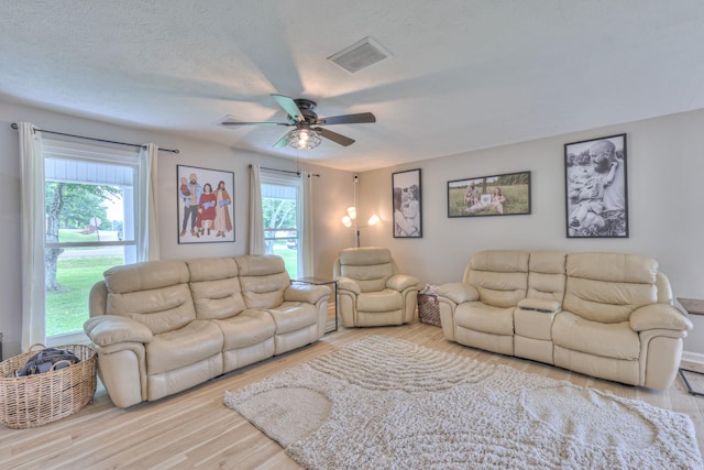 1713 Hollow Oak Dr, Lebanon, TN 37087 - living room with ceiling fan, plenty of natural light, and wood finished floors