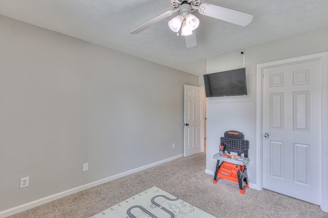1713 Hollow Oak Dr, Lebanon, TN 37087 - rec room featuring carpet floors, ceiling fan, and baseboards