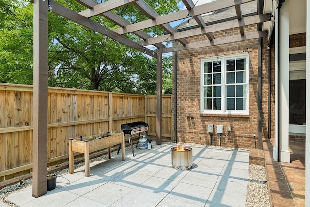 1332 Jewell Ave, Franklin, TN 37064 - view of patio featuring grilling area, an outdoor fire pit, and a pergola