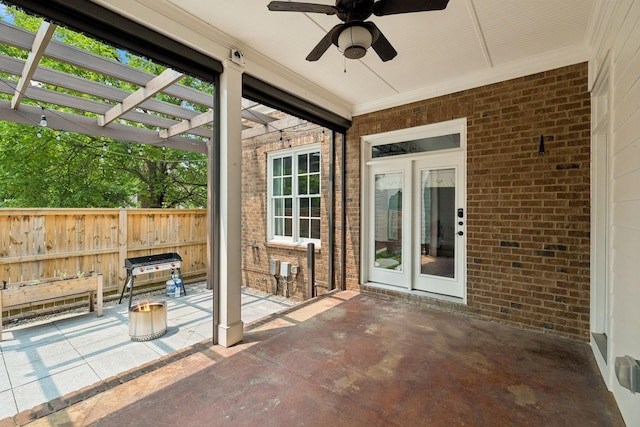 1332 Jewell Ave, Franklin, TN 37064 - view of patio / terrace with a pergola and ceiling fan