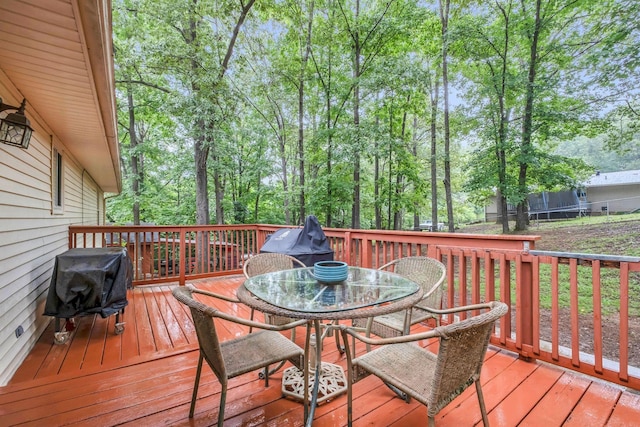 130 Shane Lee Cir, Dover, TN 37058 - wooden deck with outdoor dining area and grilling area