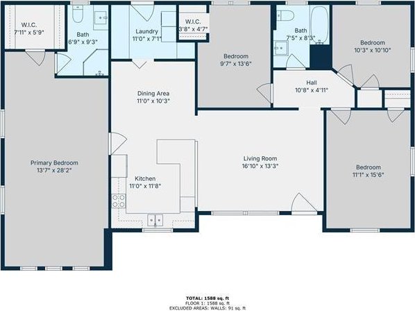413 Colonial Ter, Hopkinsville, KY 42240 - home floor plan