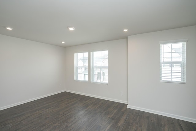 5046 Dayflower Dr, Hermitage, TN 37076 - empty room featuring dark wood finished floors, baseboards, and recessed lighting