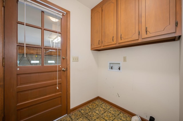 2715 Clearview Ct, Murfreesboro, TN 37129 - laundry room with cabinet space, washer hookup, baseboards, and tile patterned floors