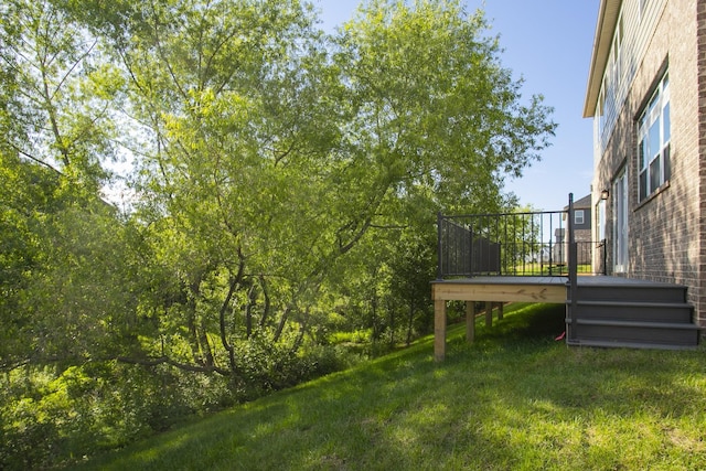 5956 Hunt Valley Dr, Spring Hill, TN 37174 - view of green lawn featuring a wooden deck