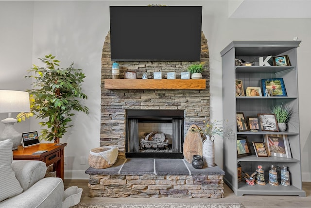 1415 Southside Rd, Southside, TN 37171 - living room with wood finished floors and a fireplace