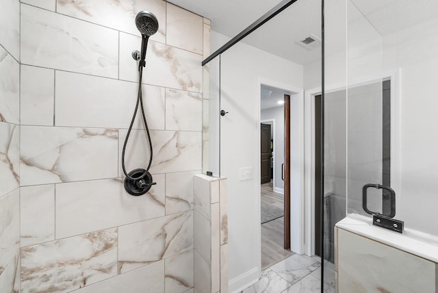 1415 Southside Rd, Southside, TN 37171 - full bath with a shower stall and marble look tile flooring