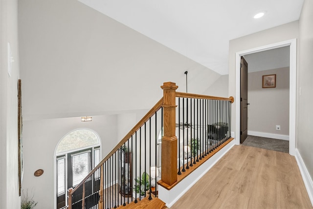 1415 Southside Rd, Southside, TN 37171 - corridor with wood finished floors, an upstairs landing, and recessed lighting
