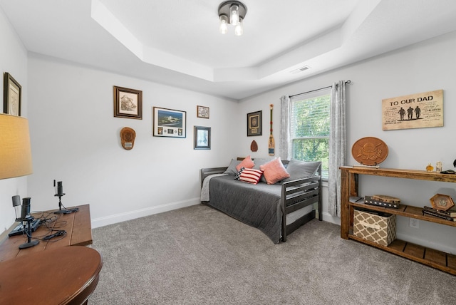 1415 Southside Rd, Southside, TN 37171 - carpeted bedroom with a tray ceiling and baseboards
