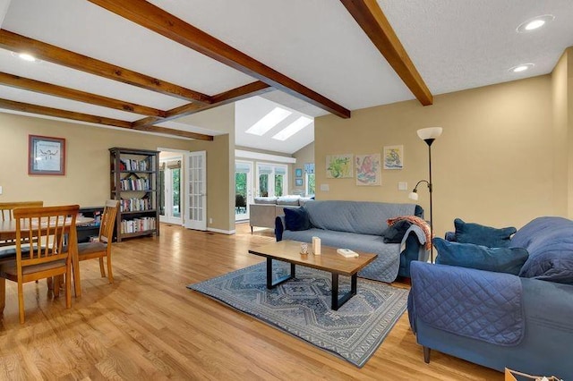 891 Deepwoods Rd, Sewanee, TN 37375 - living room featuring light wood-style floors, recessed lighting, french doors, and baseboards