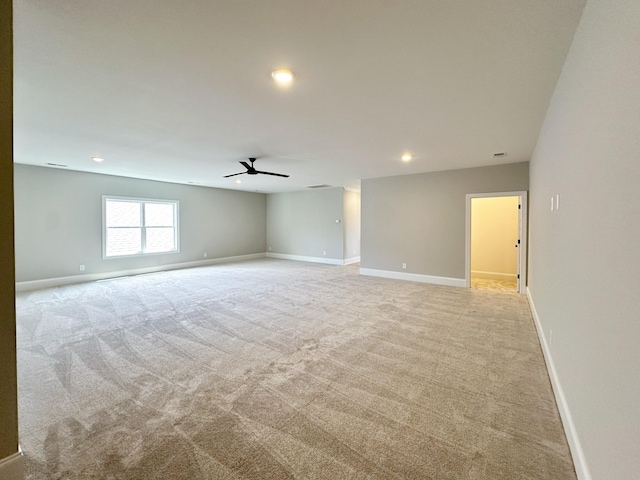 7131 Frances St, Fairview, TN 37062 - spare room with a ceiling fan, light colored carpet, and recessed lighting