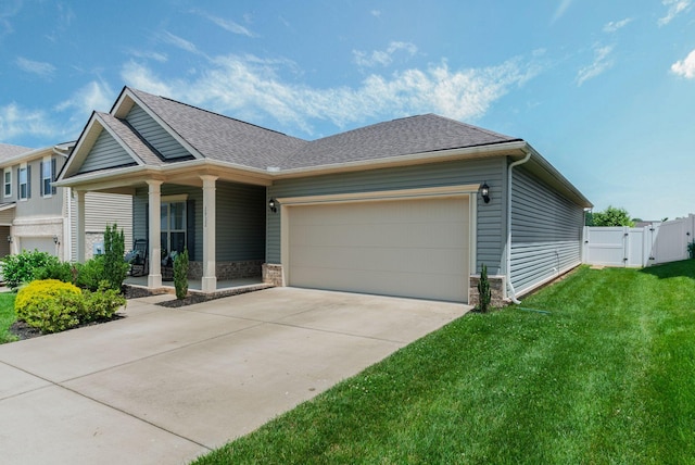 2932 Hen Brook Dr, Columbia, TN 38401 - view of front of property featuring a gate, a front lawn, covered porch, a garage, and concrete driveway