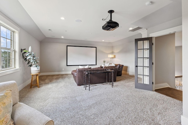 9201 Dutch Belted Ct, Nolensville, TN 37135 - cinema room featuring carpet floors, baseboards, and recessed lighting