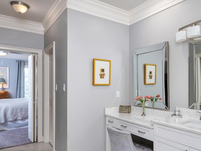 1004 Jones Pkwy, Brentwood, TN 37027 - ensuite bathroom with ornamental molding and vanity