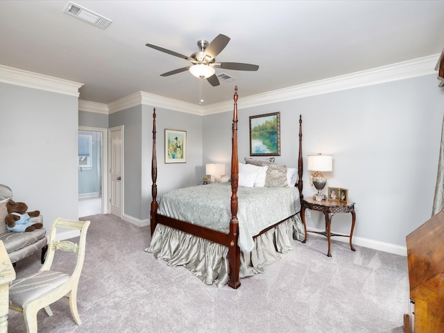 1004 Jones Pkwy, Brentwood, TN 37027 - carpeted bedroom featuring crown molding, baseboards, a ceiling fan, and ensuite bathroom
