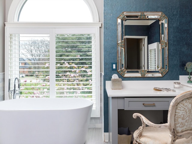 1004 Jones Pkwy, Brentwood, TN 37027 - bathroom featuring a freestanding tub and plenty of natural light